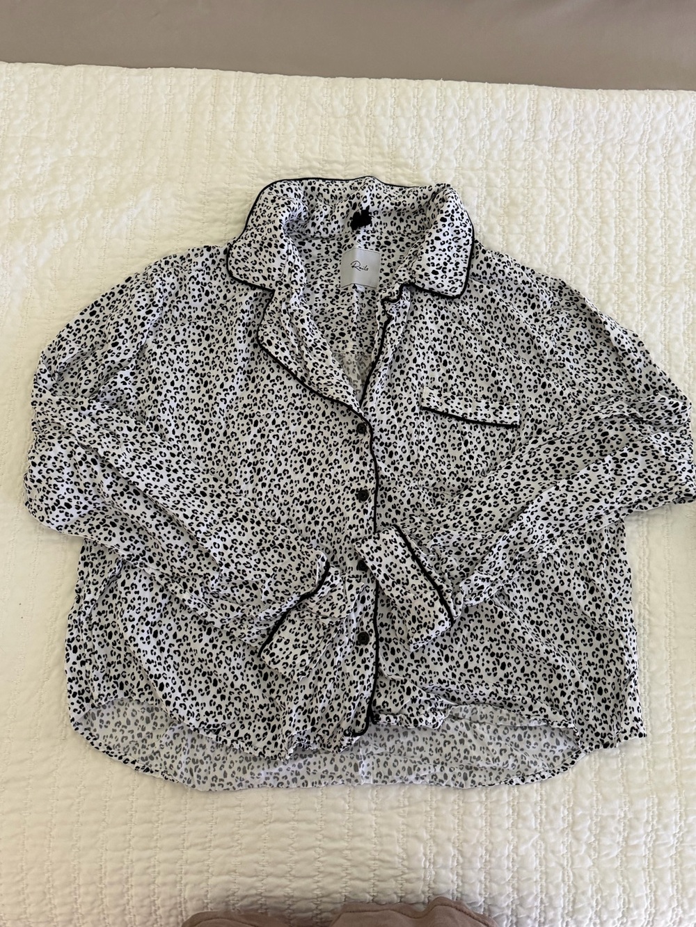 Rails White and Black Leopard Print Pajama Set